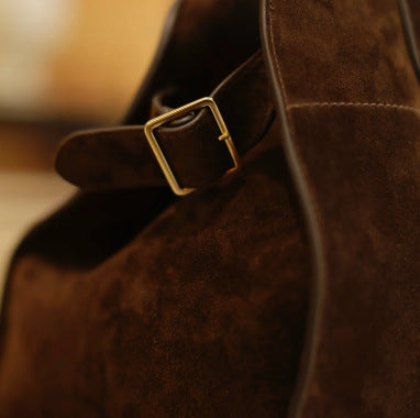 Vintage Suede Tote Large Capacity Satchel Bag