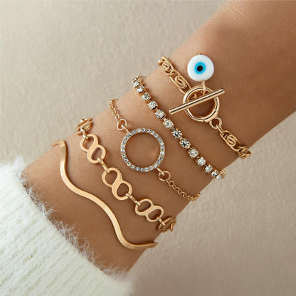 Vintage Geometric Twist Alloy Bracelet For Women