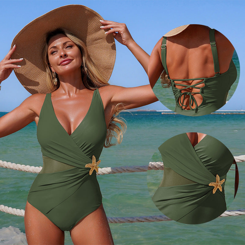 Women’S One-Piece Swimsuit With Mesh Detail