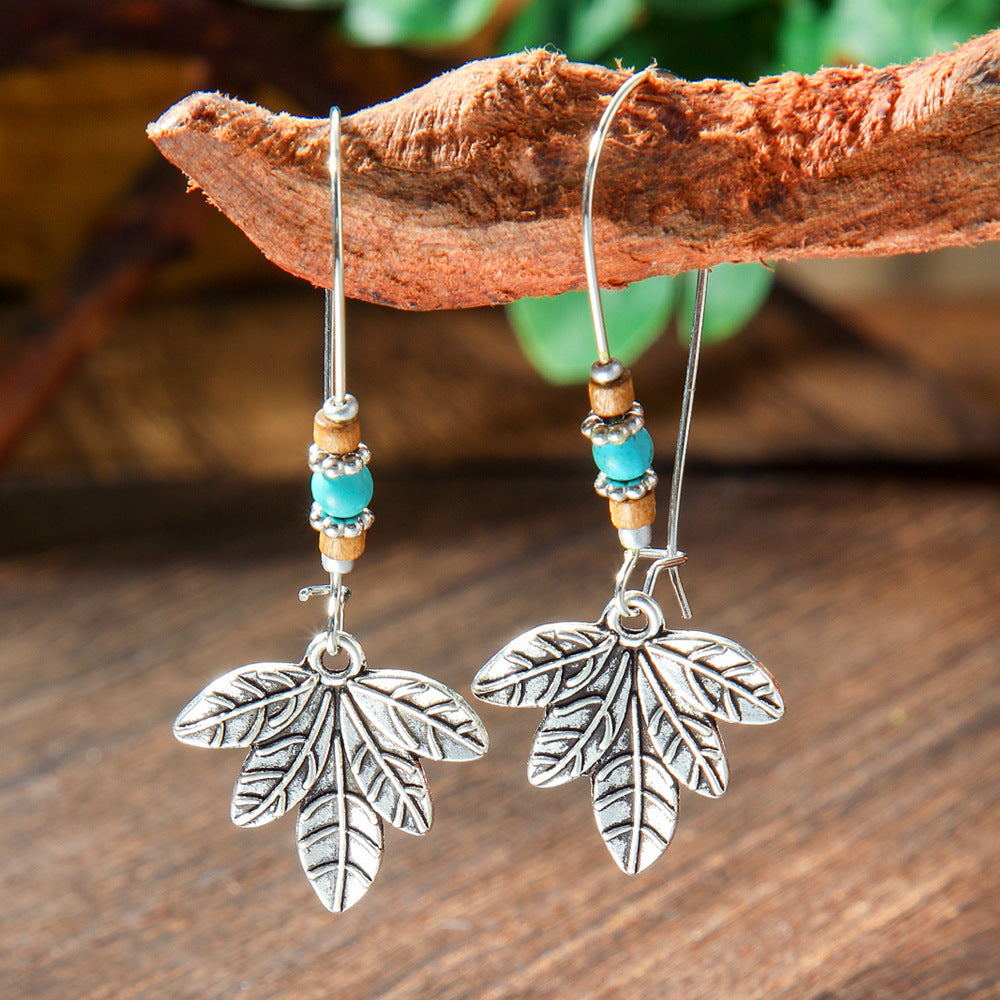 Geometric Metal Turquoise Dangle Earrings Trendy Bohemian Jewelry