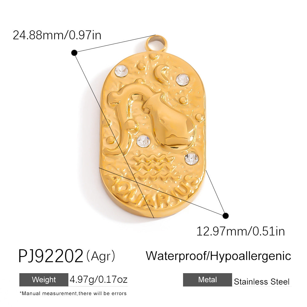 Stainless Steel Zodiac Sign Pendants Elegant DIY Jewelry Accessories