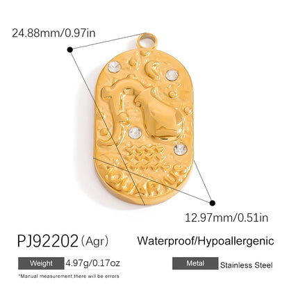 Stainless Steel Zodiac Sign Pendants Elegant DIY Jewelry Accessories
