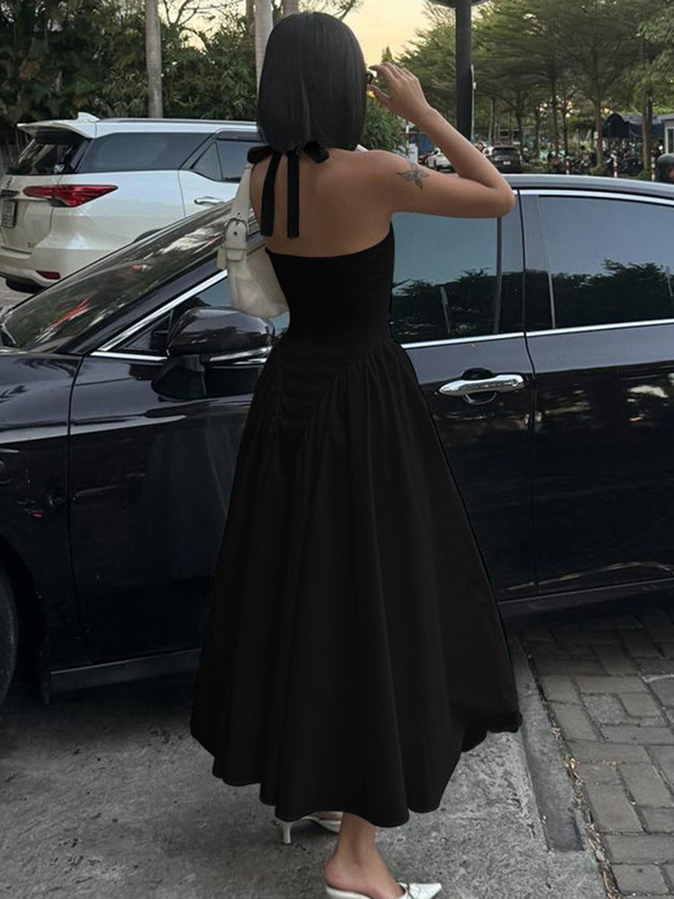 Deep V Lace Hollow-Out Maxi Dress Elegant Casual Dress