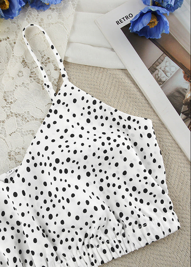 Polka Dot Lounge Set Lightweight Breathable Fabric