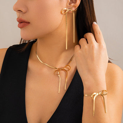 Bow Earring Butterfly Knot Stud Earrings Trendy Metal Design