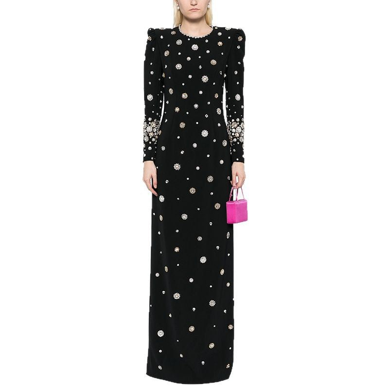 Beaded Long Dress Elegant Party Gown
