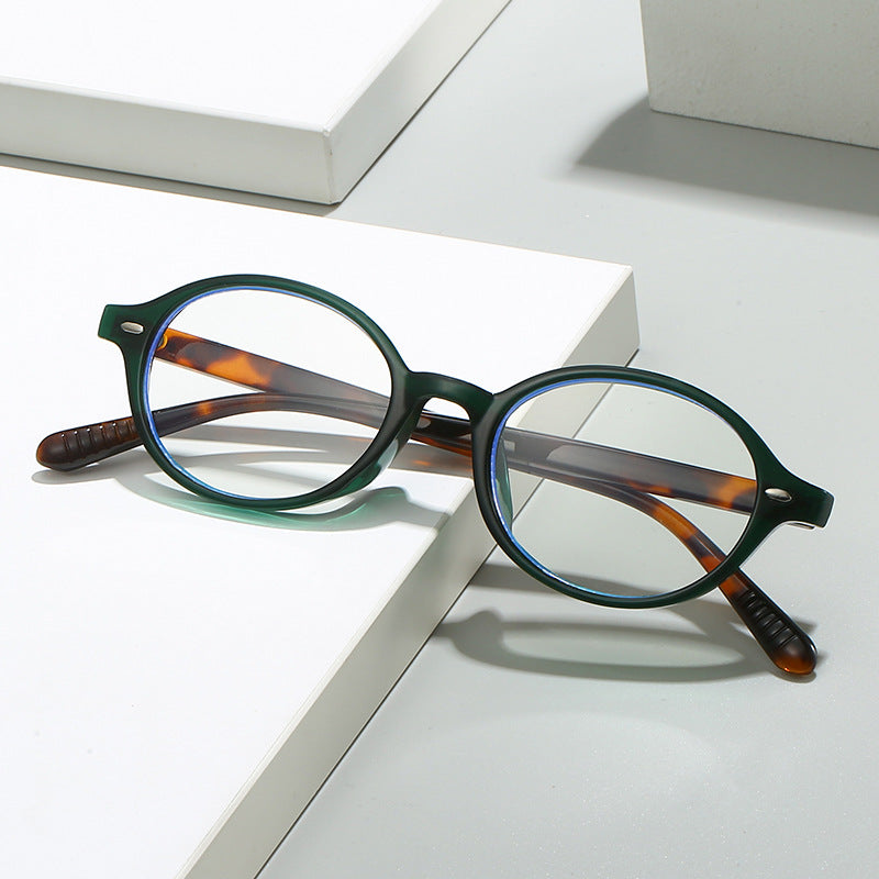 Trendy Oval Sunglasses Retro Clear Lenses Casual Elegant Frames