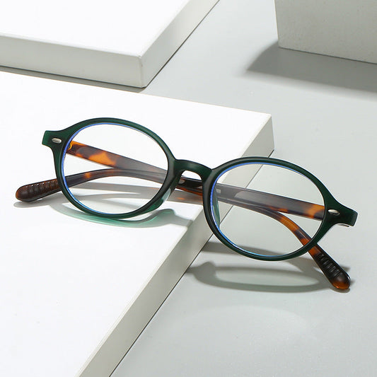 Trendy Oval Sunglasses Retro Clear Lenses Casual Elegant Frames