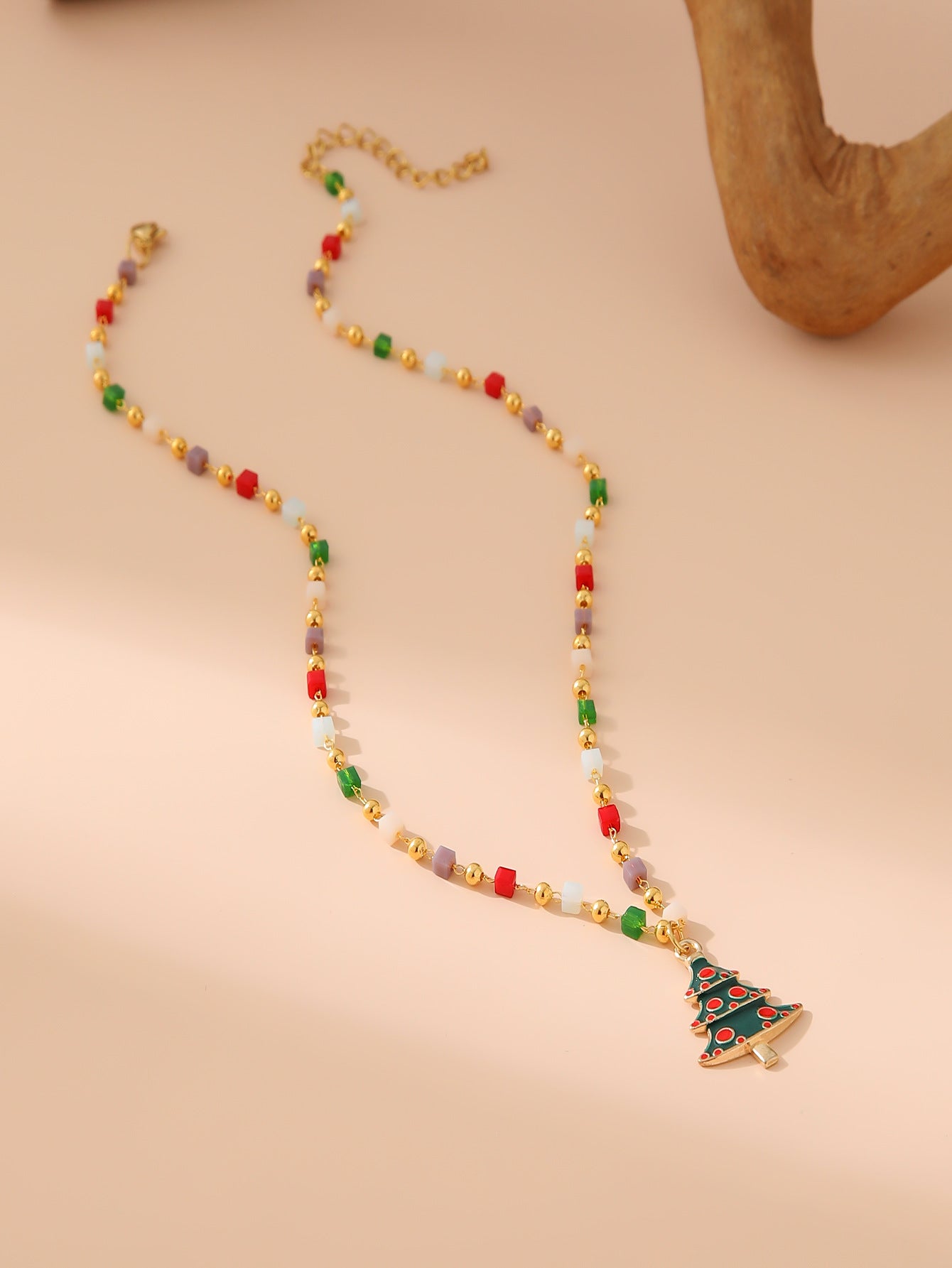 Christmas Tree Santa Claus Pendant Necklace