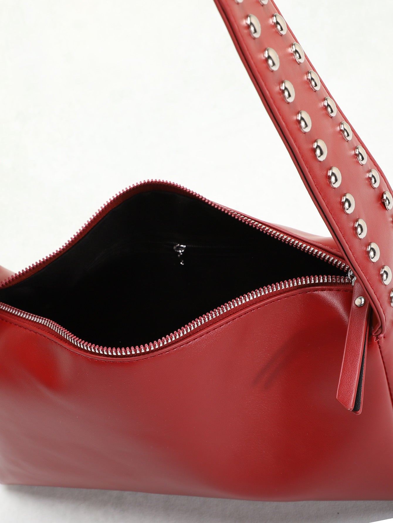 Punk-Inspired Two-Sided Studded PU Shoulder Bag