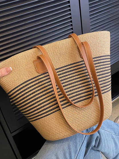 Women's Summer Straw Tote Bag Large Capacity Woven Shoulder Bag