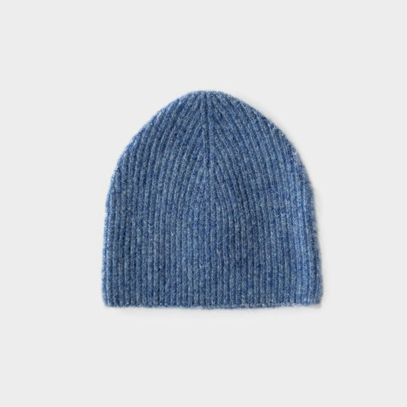 Solid Color Wool Blend Knit Beanie for Men and Women
