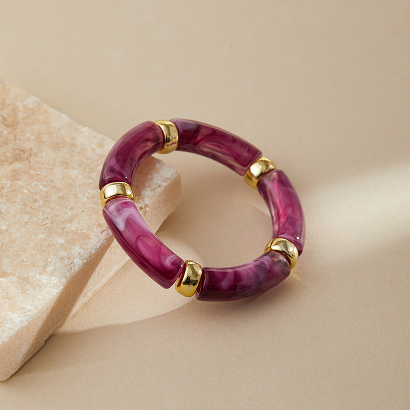Color Block Irregular Acrylic Bracetets