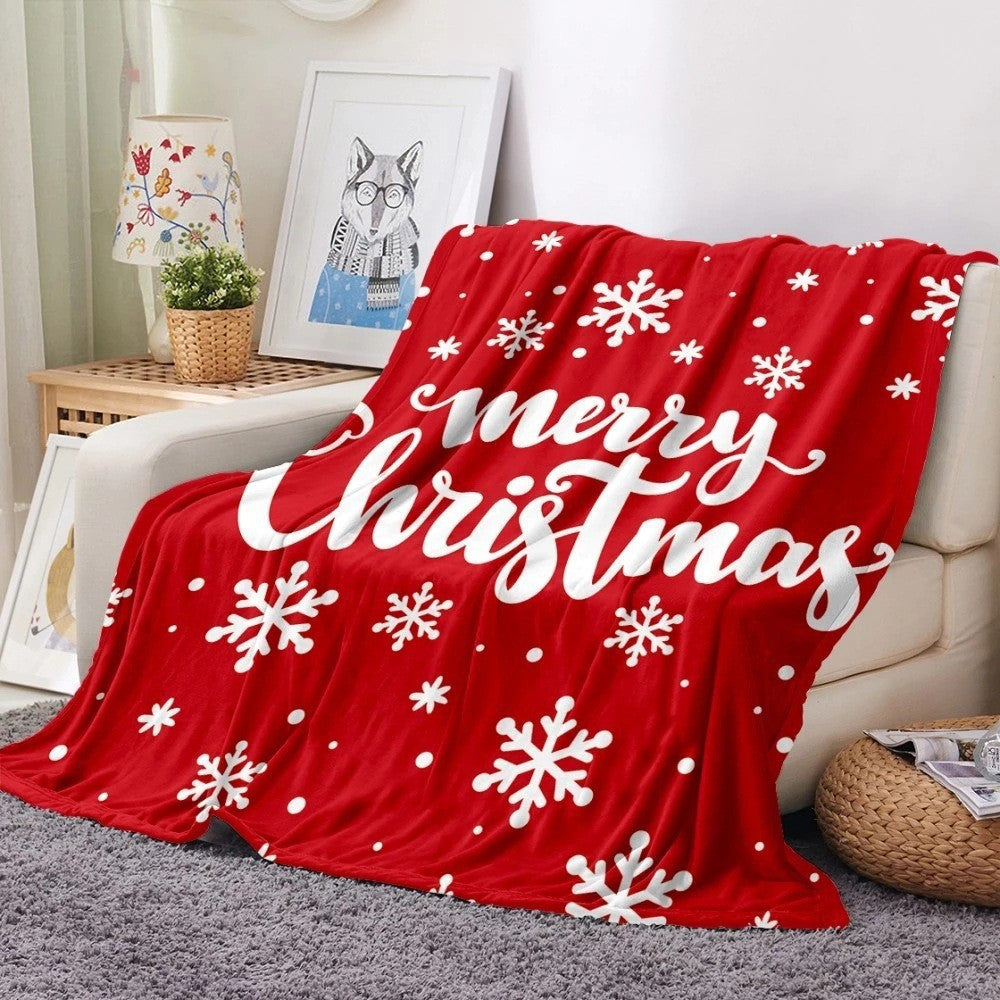 Soft Christmas Reindeer Warm Throw Blanket
