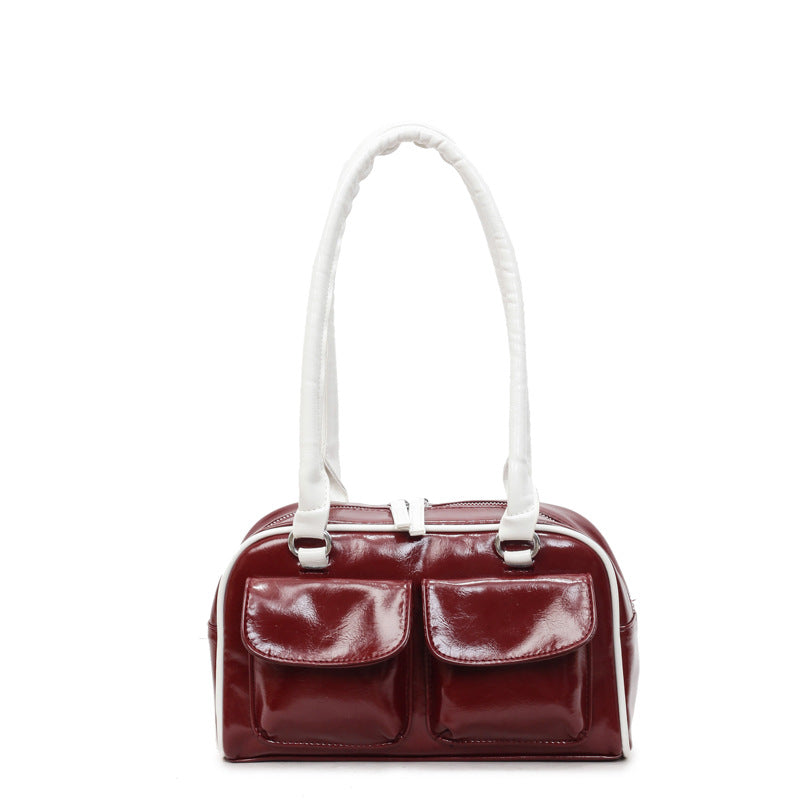 Trendy Color Block Shoulder Bag Spacious Tote for Women