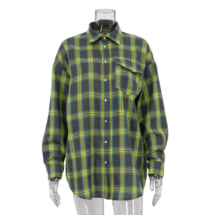 Casual Checkered Long Sleeve Button-Up Shirt