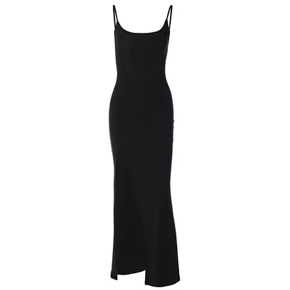 Sexy Sheer Backless Shoulder Strap Midi Dress
