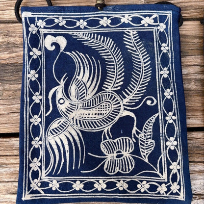 Batik Blue Dye Blue And White Dye Plant Dye Coarse Cloth Messenger Bag