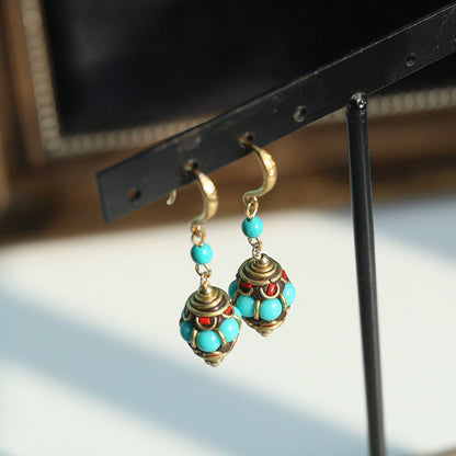 New Nepal Exotic Earrings Jewelry Ethnic Online Celebrity Temperament Contrast Earrings