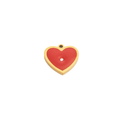 Cute Heart Pendant Stainless Steel Necklace with 18K Gold Plating
