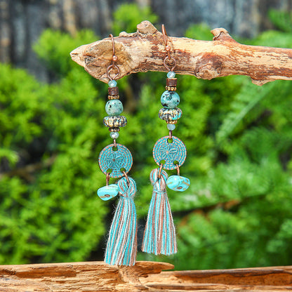 Bohemian Vintage Tassel Earrings Set Handmade Zinc Alloy Accessories