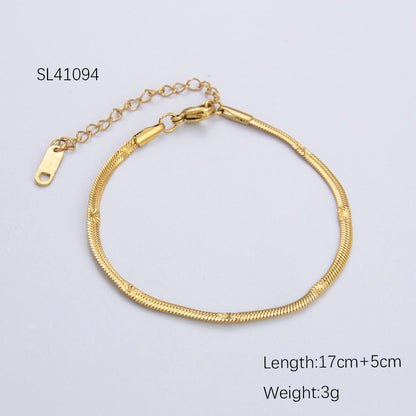 Wavy Titanium Steel Bracelet Luxurious 18K Gold Plated Women's Jewelry