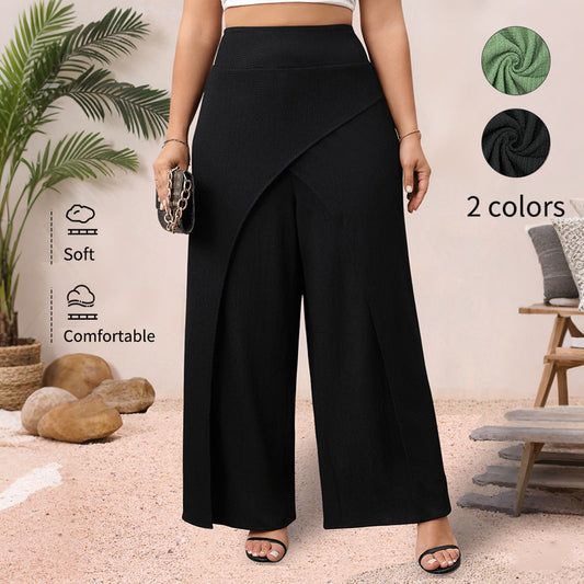 Loose Design Wide-Leg Pants Soft Cotton Casual Style