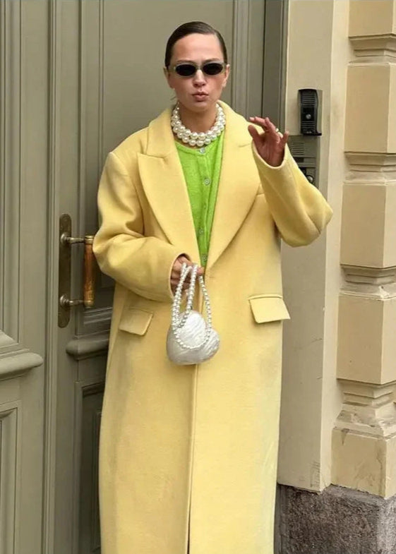 Longline Wool Coat Structured Tailored Fit
