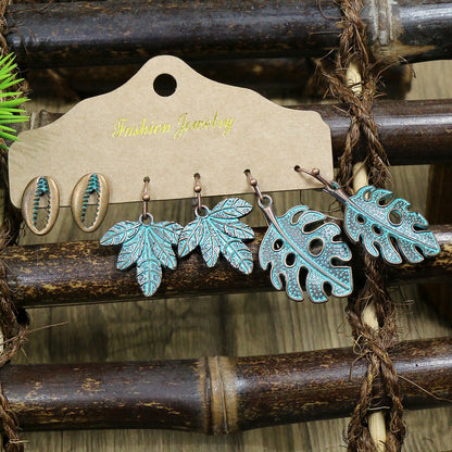 Boho Starfish Shell Earrings Vintage Style Ocean-Inspired Studs