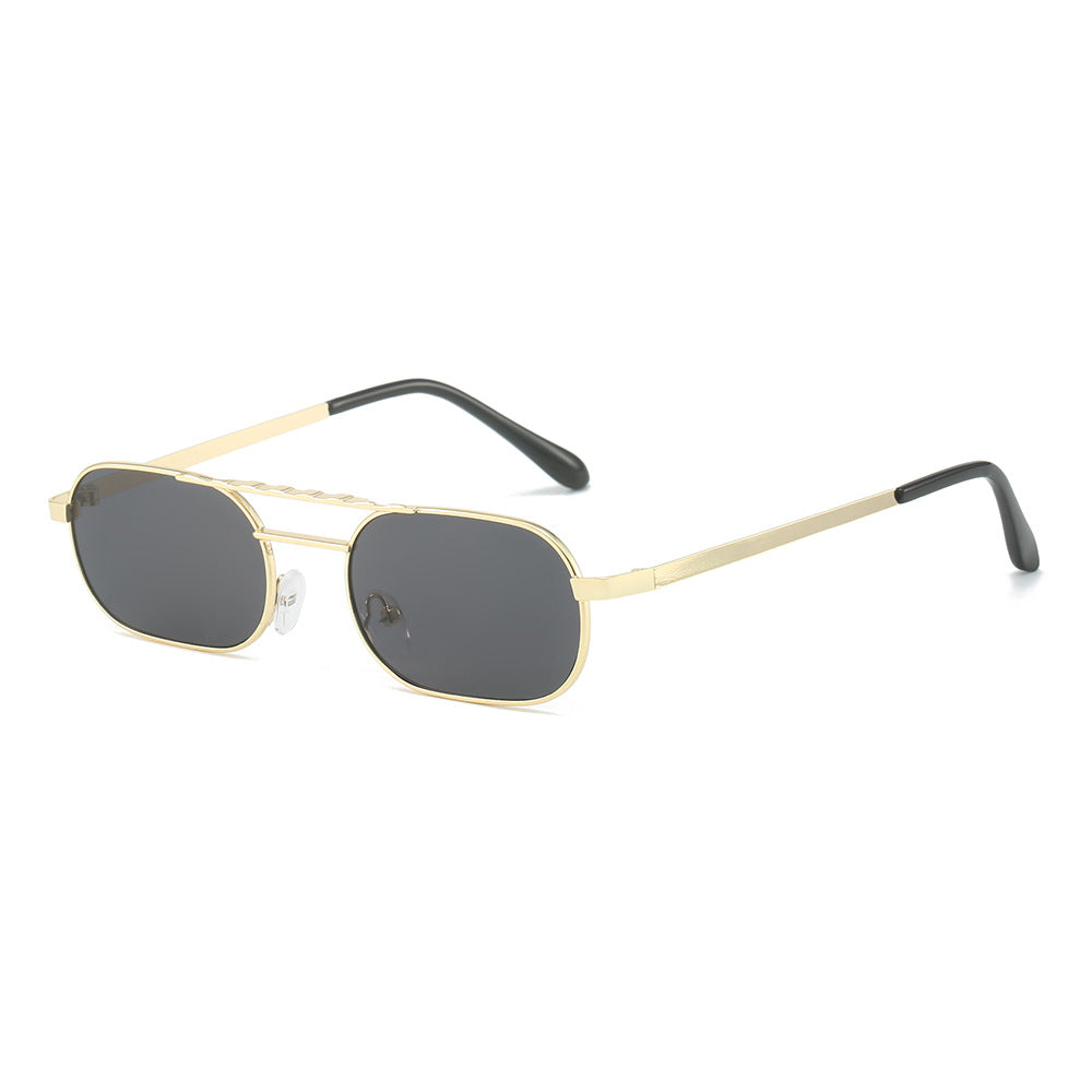 Trendy Rectangle Narrow Frame Sunglasses for Men and Women