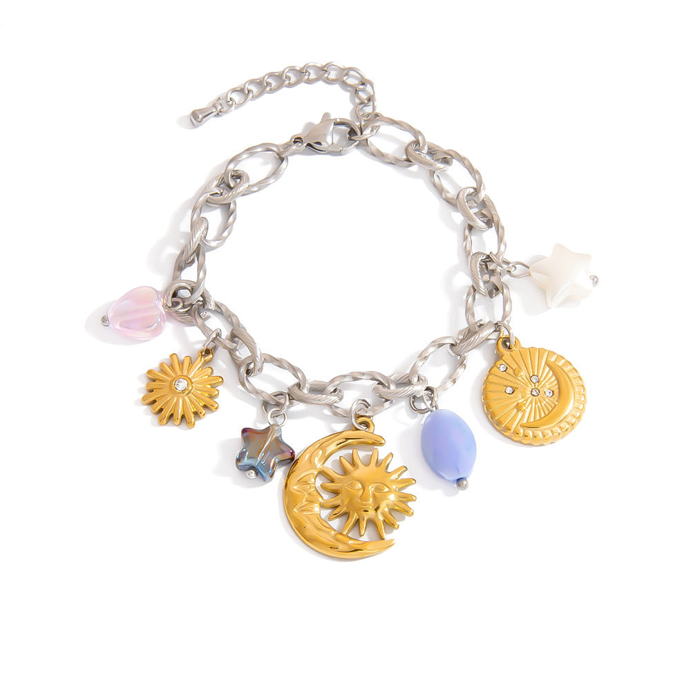 Trendy Stainless Steel Heart and Star Bracelets With Unique Design