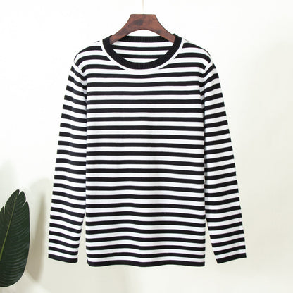 Classic Striped Knit Sweater for Women