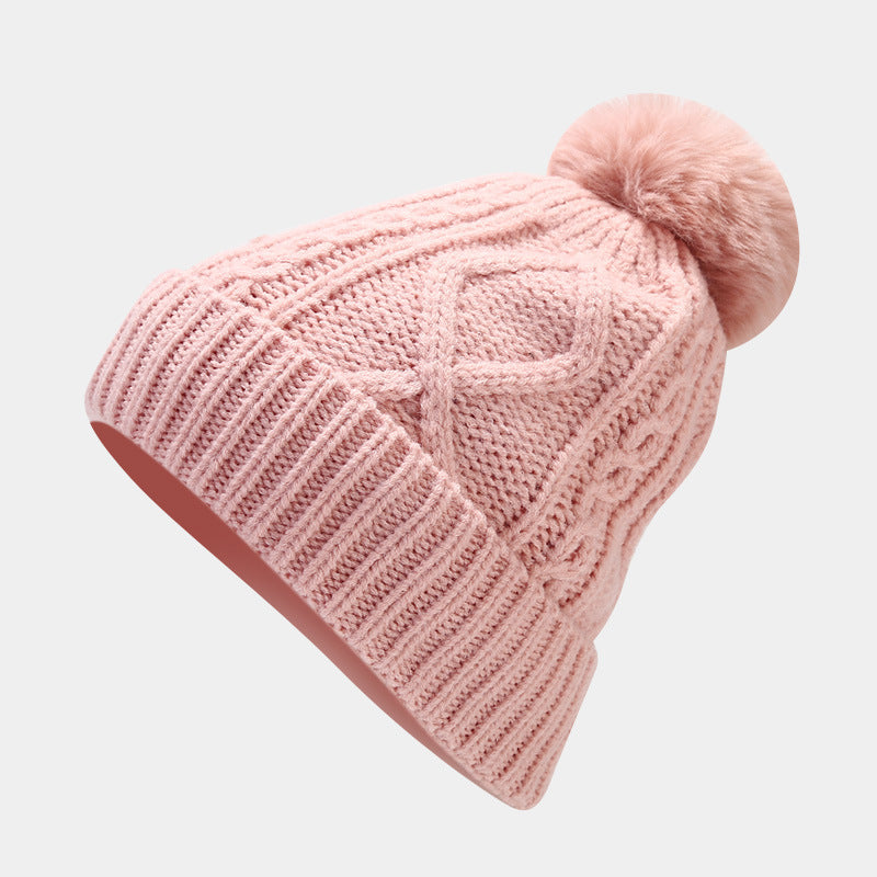 Solid Color Twist Simple Knit Hat & Scarf Sets