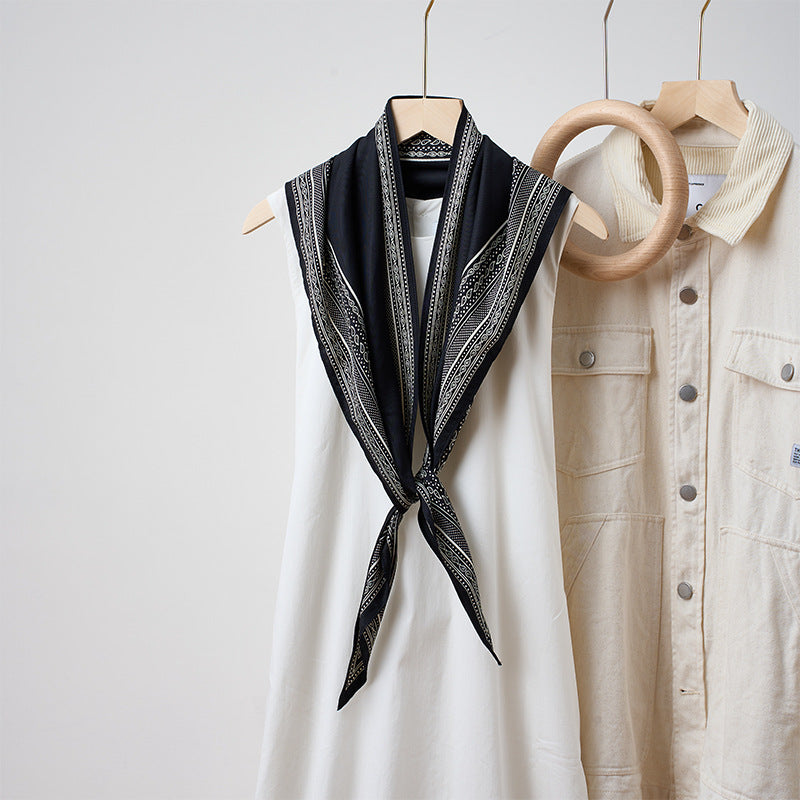 Solid Color Simple Silky Triangle Scarf