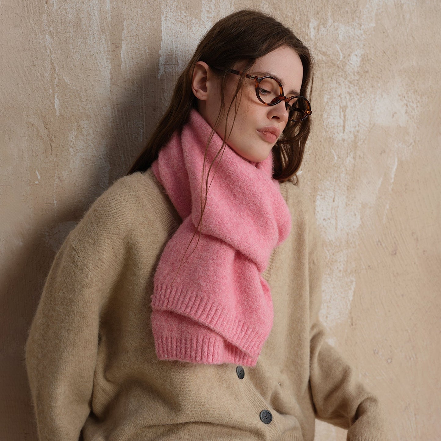 Solid Color Simple Soft Sweet Knit Scarves