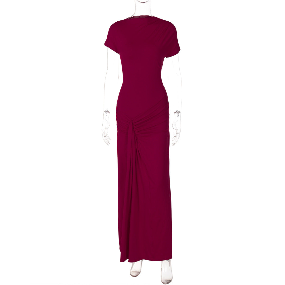 Elegant Fitted Ruffled Short Sleeve Dress