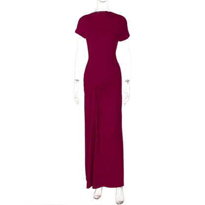 Elegant Fitted Ruffled Short Sleeve Dress