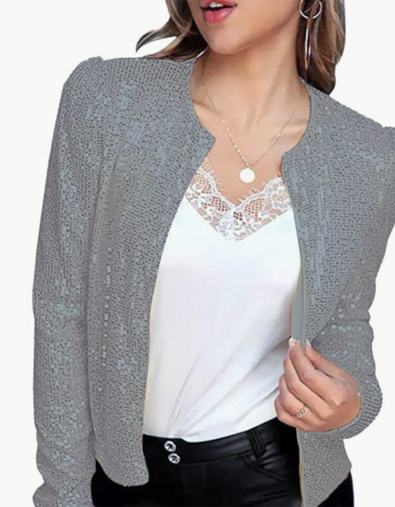 Trendy Casual Sequin Jacket Lightweight Streetwear