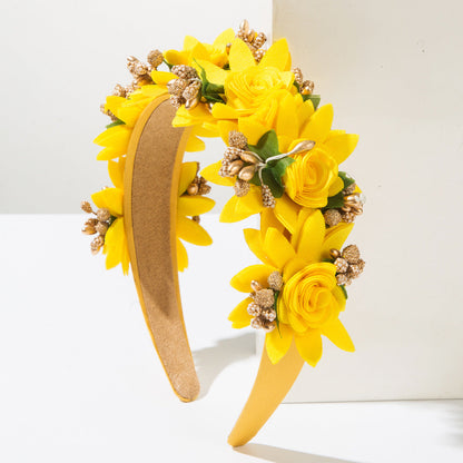 Floral Hairband Elegant Faux Flowers Hair Accessory