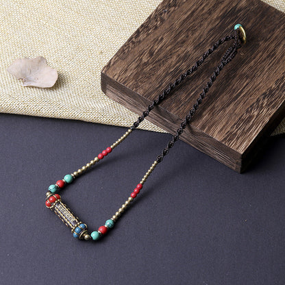 Tibetan Ethnic Style Nepal Beads Woven Clavicle Chain Retro Simple Joker Fashion Niche Necklace