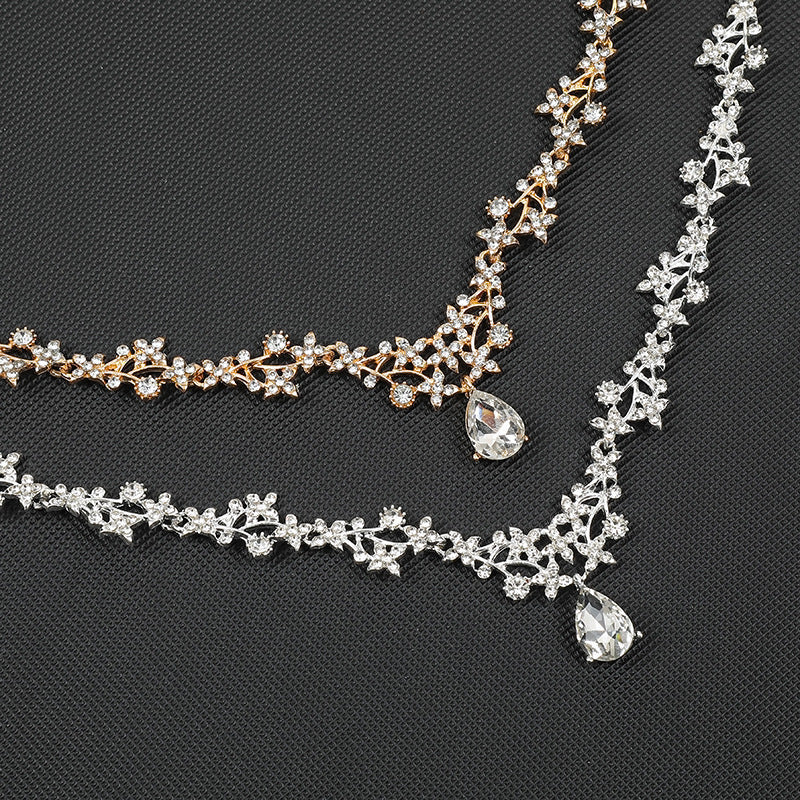 Wedding Necklace And Earring Set With Teardrop Charms