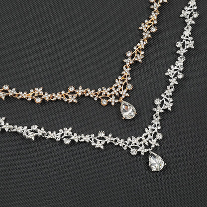 Wedding Necklace And Earring Set With Teardrop Charms