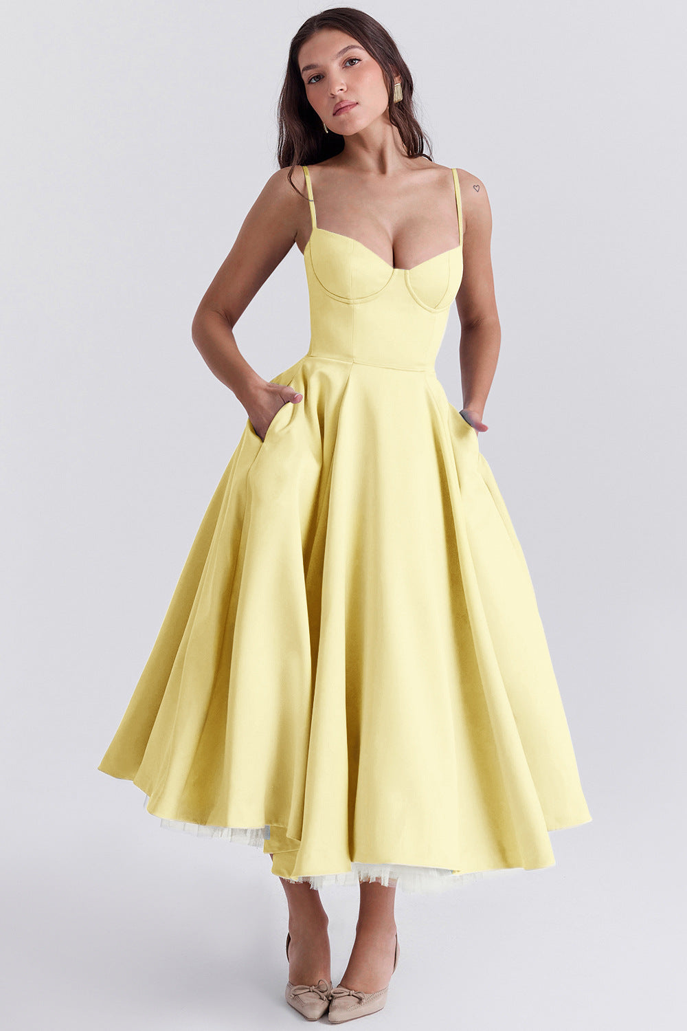 Layered Sweet Spaghetti Puffy Party Dress