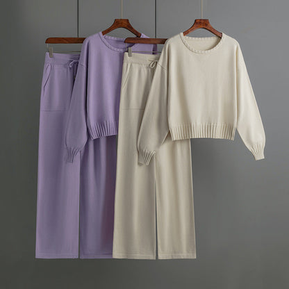 2+ Round Neck Simple Knit Sets