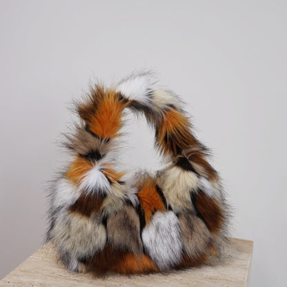 Winter Leopard Print Fluffy Underarm Handbag