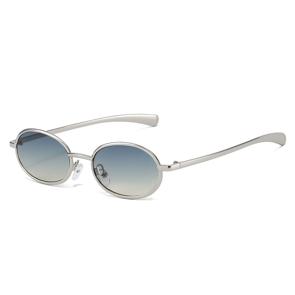 Designer Oval Sunglasses with Metal Frames for Men and Women