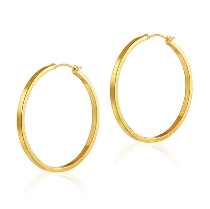 Gold Simple Punk Circle Hoop Earrings