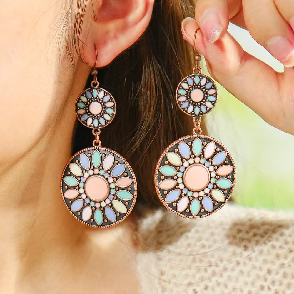 Trendy Ethnic Style Tassel Earrings Colorful Jewelry