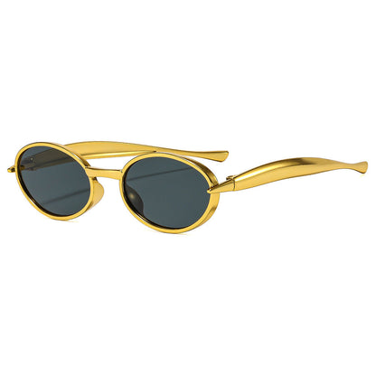 Trendy Oval Frame Sunglasses UV400 Protection for Outdoor Activities