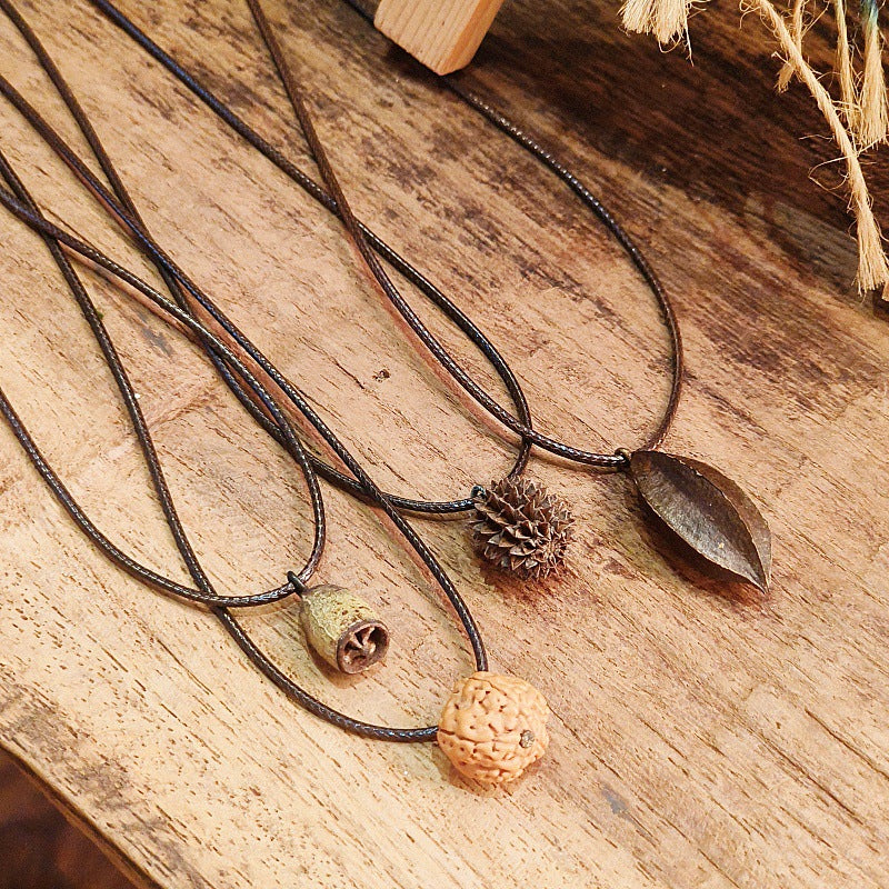 Creative Acorn Pendant Necklace Retro Style Accessories